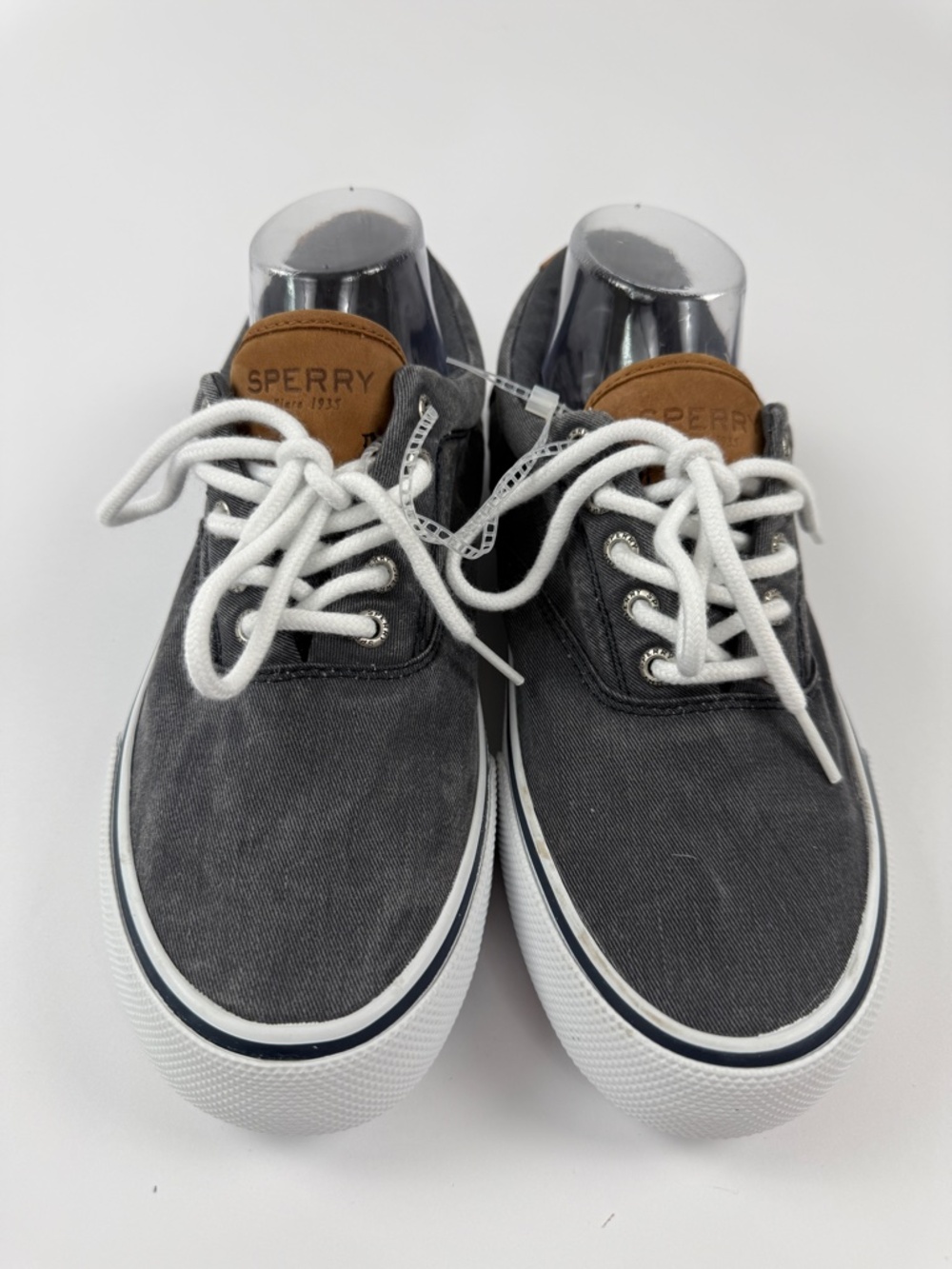 Sperry Top-Sider Gray Canvas Sneakers Men’s 8.5 Casual Lace Up Shoes